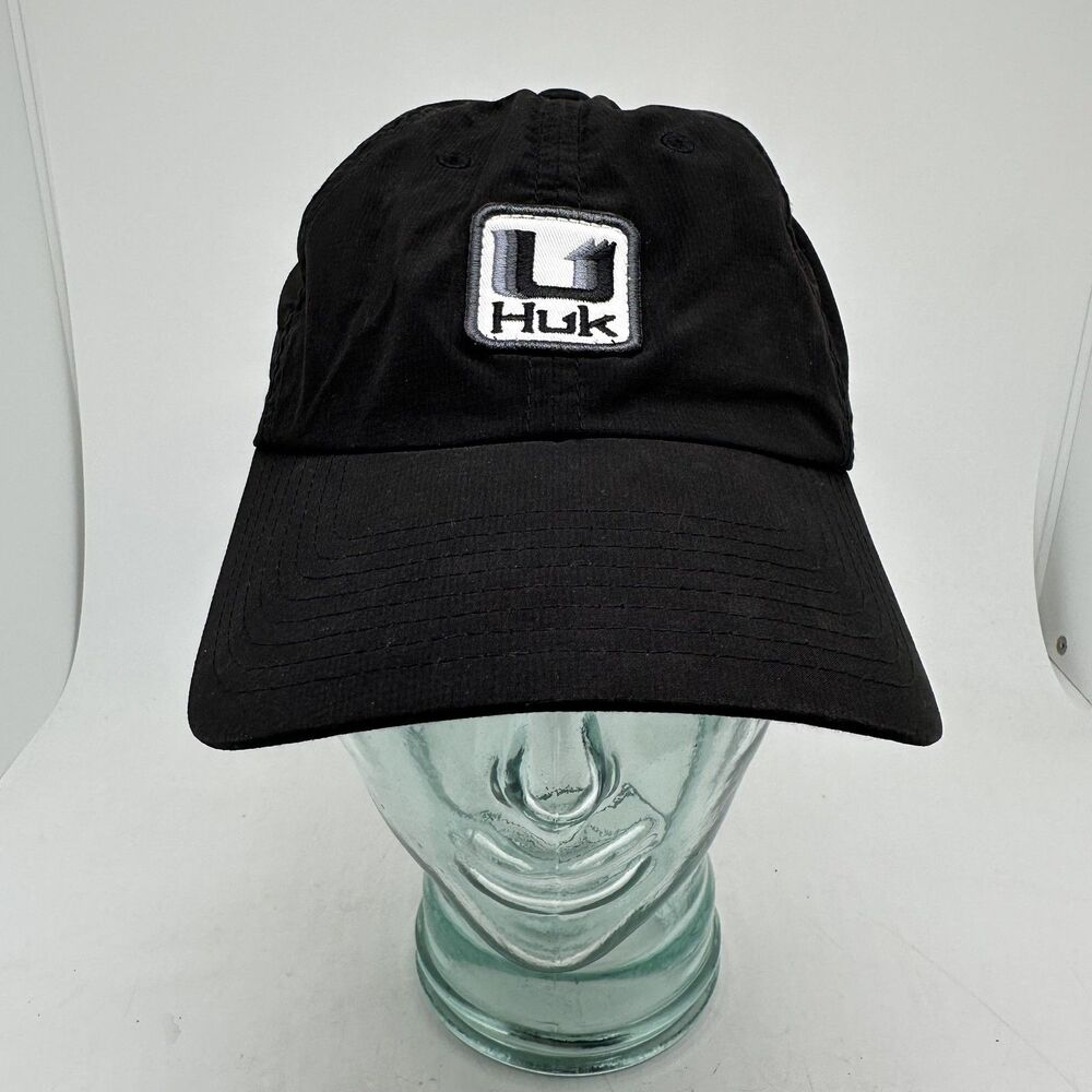 Huk Hat Cap Snap Back Mens One Size Black Performance Fishing Outdoor Logo